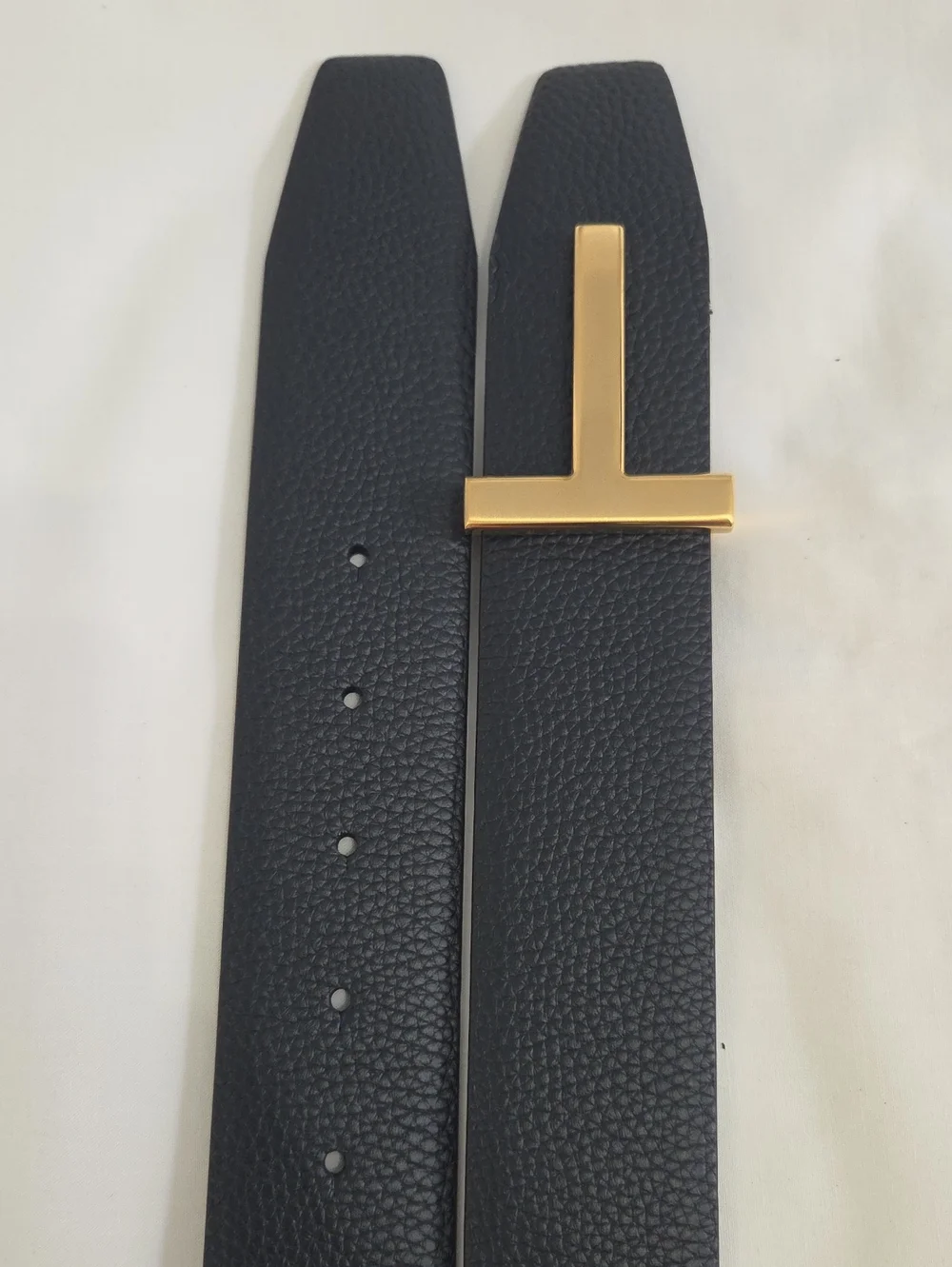 Tom Ford Reversible Brown Black Leather Belt Gold Buckle